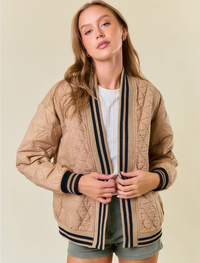 D&R Quilted Cardigan-Tan