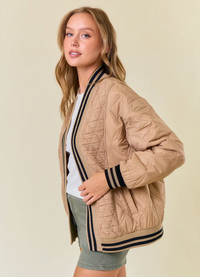 D&R Quilted Cardigan-Tan