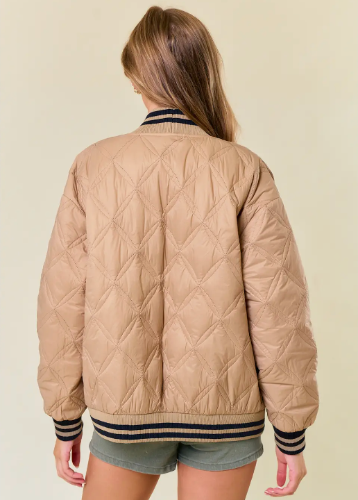 D&R Quilted Cardigan-Tan