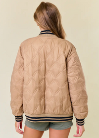 D&R Quilted Cardigan-Tan