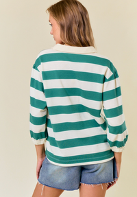 D&R Rugby Stripe Top-Green