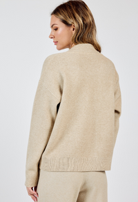 SS Classic Cardigan w/pockets-Stone