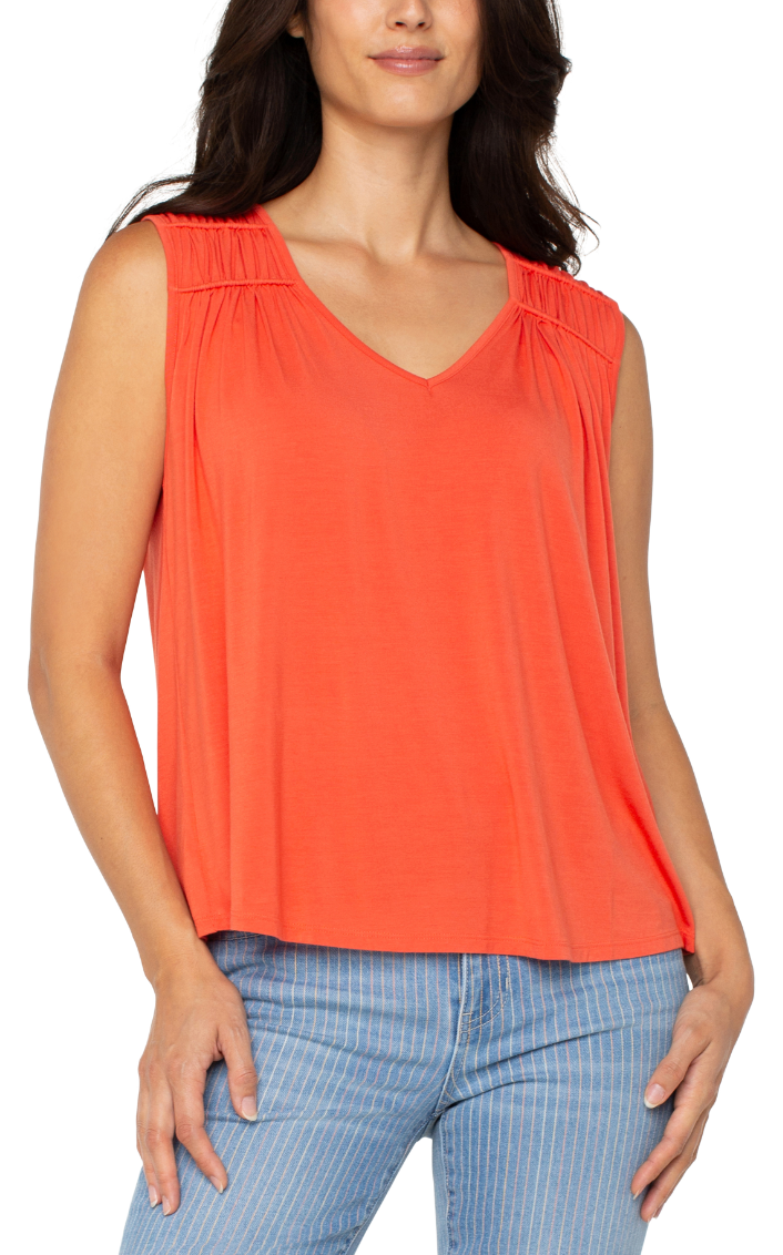 Ruched Shoulder Tank