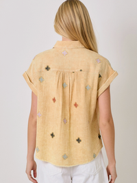 Embroidered Top-Custard