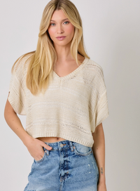 Open Knit Sweater-Off White