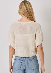 Open Knit Sweater-Off White