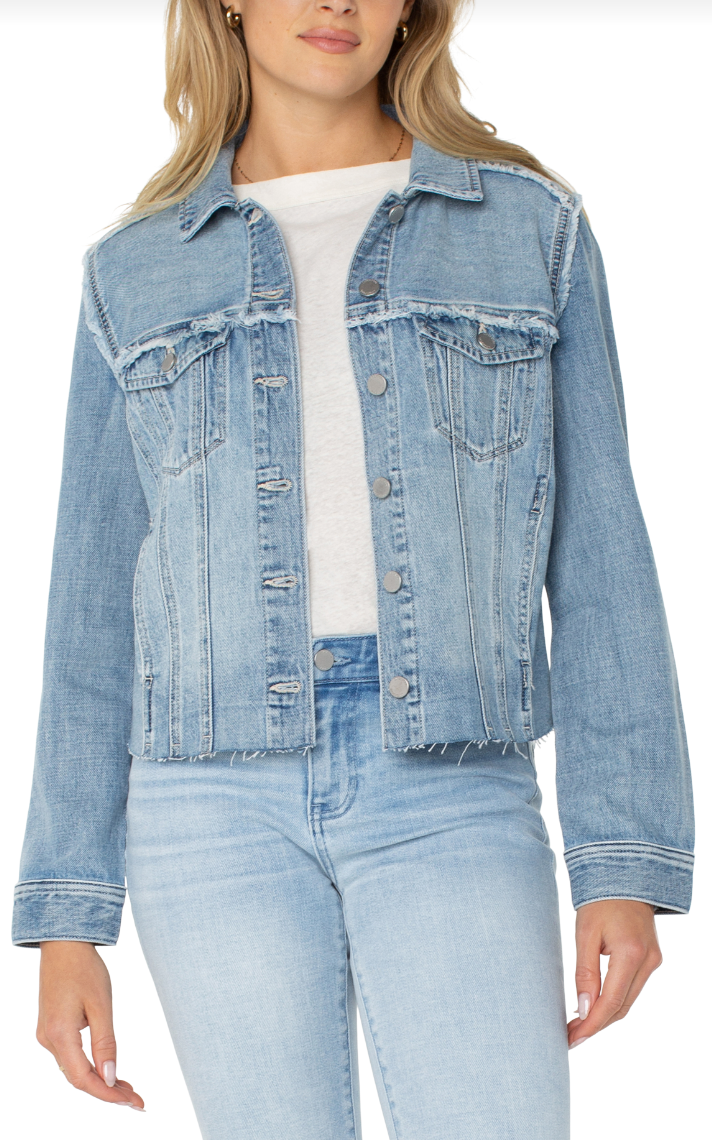 Multi Fray Denim Jacket