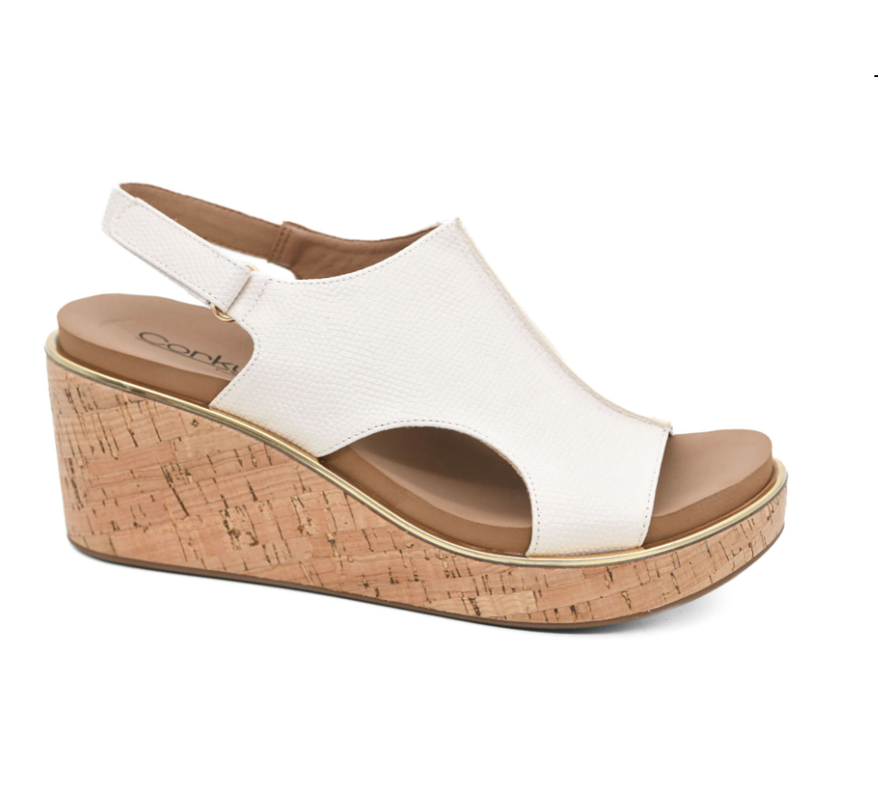 Corkys Carley Ivory Lizard Wedge