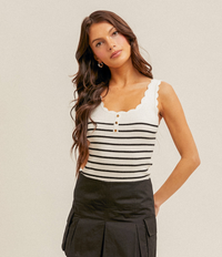 Scallop Edge Striped Tank