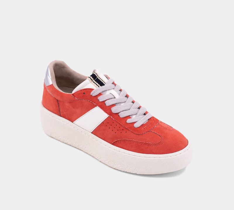 Coral Suede Platform Sneaker