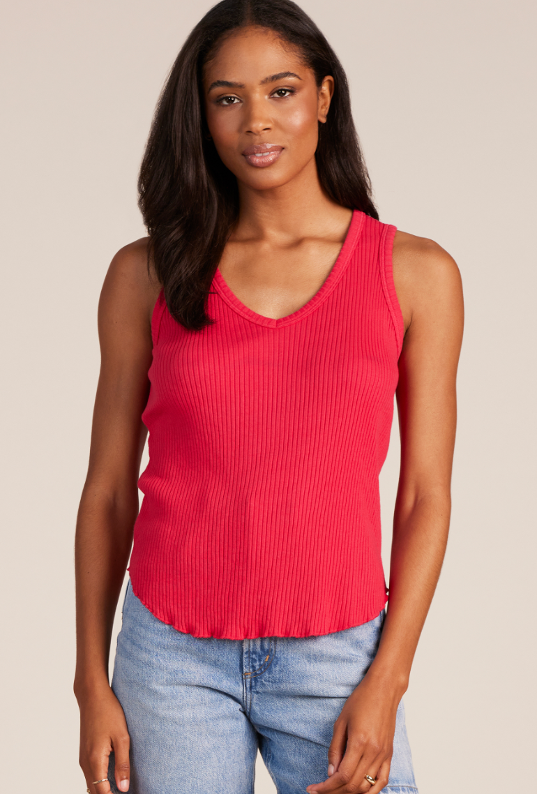 Rib Tank-Ruby Pink
