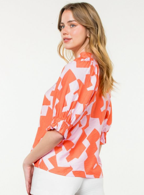 Geo Print Blouse