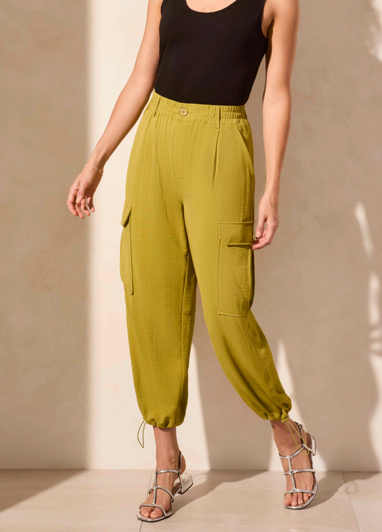 Flowy Cargo Pant-Aloe