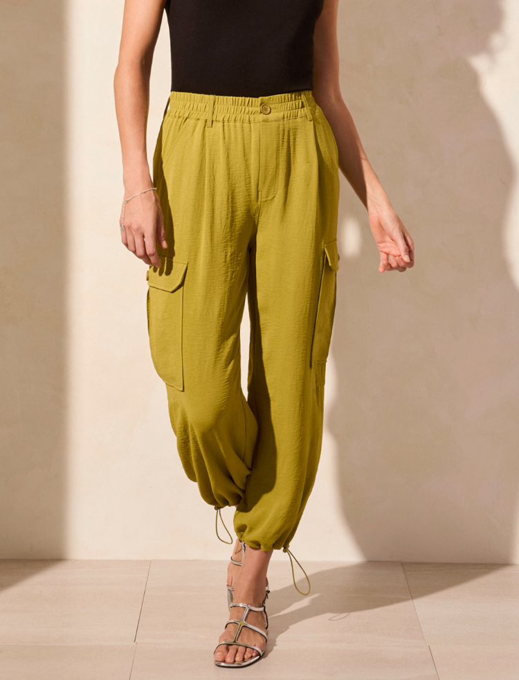 Flowy Cargo Pant-Aloe