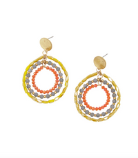 Triple Beaded Loop Earrings