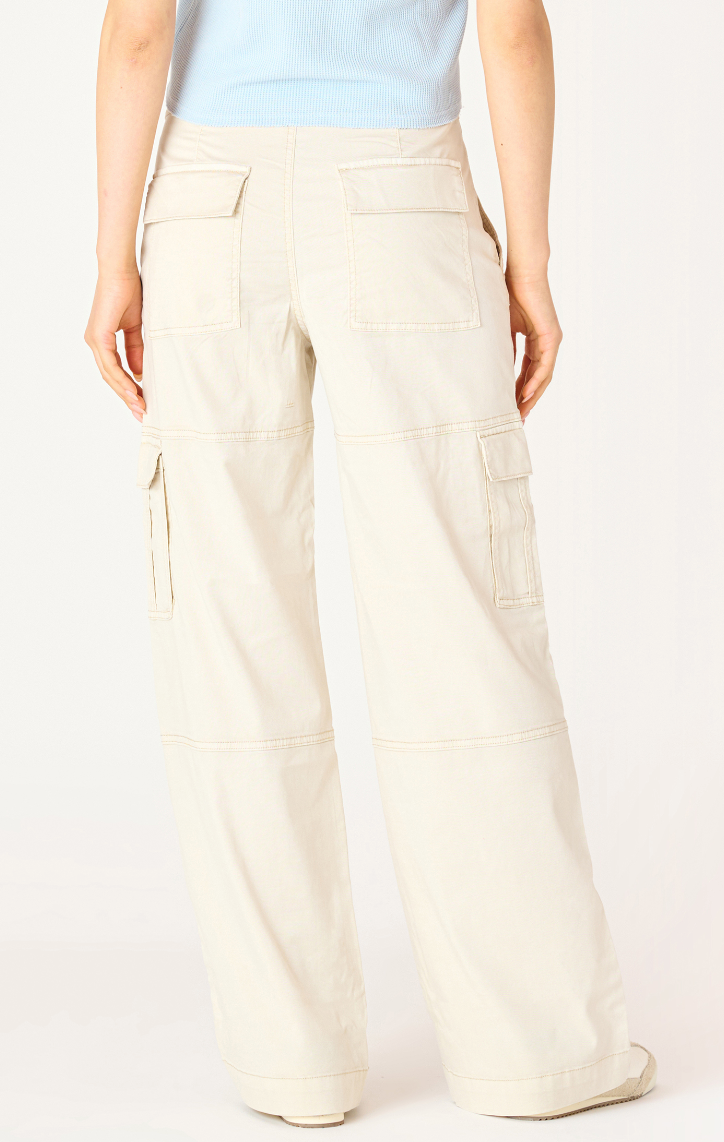 Khaki Wide Leg Cargo Pant