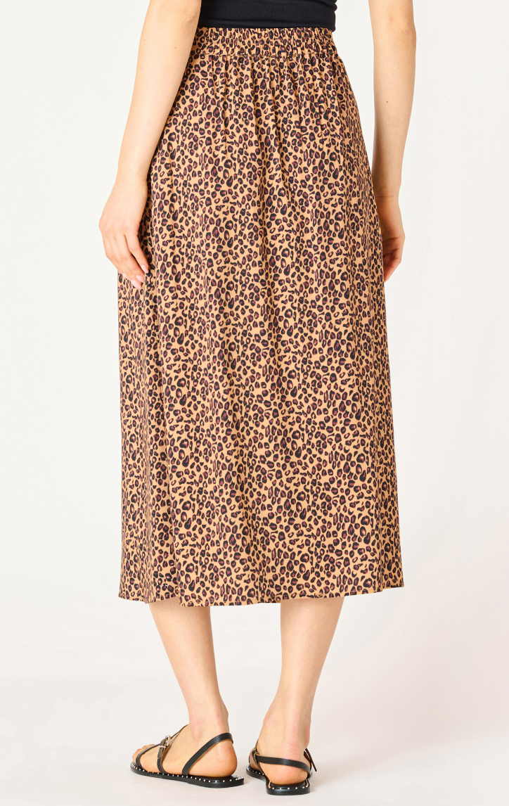 Leopard Print Midi Skirt