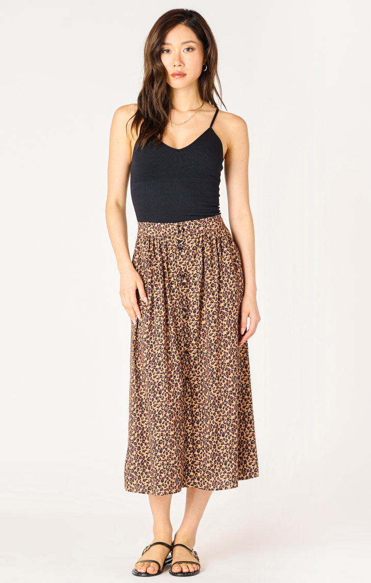 Leopard Print Midi Skirt