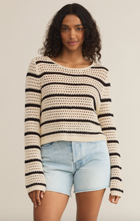 Kit Stripe Crochet Sweater