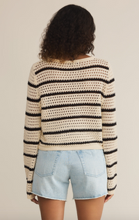 Kit Stripe Crochet Sweater