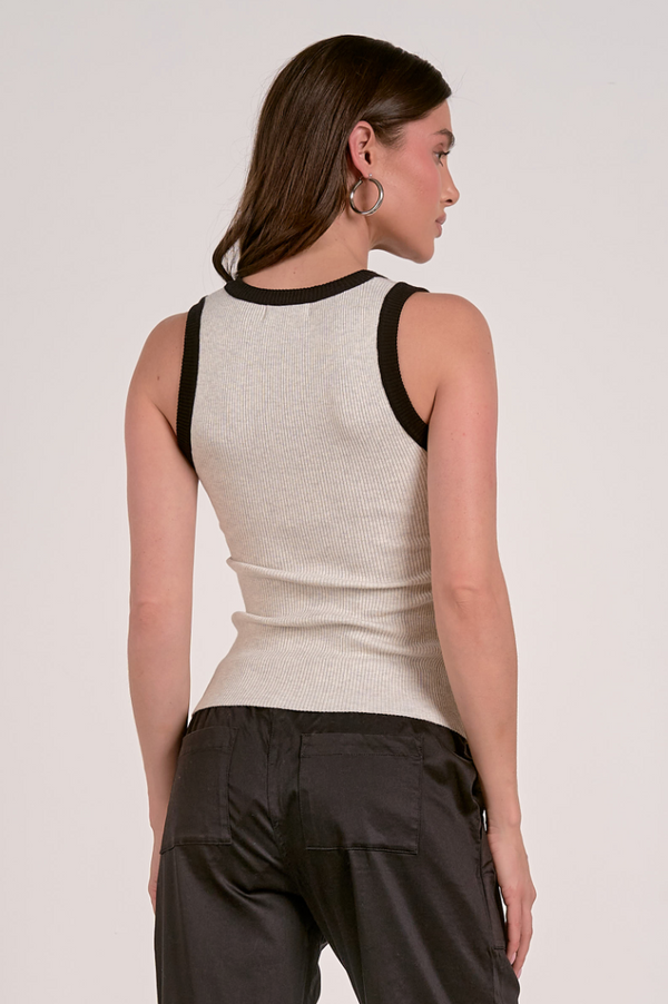 Contrast Trim Rib Tank