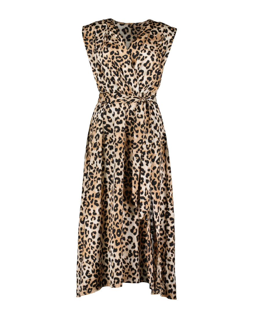 animal print midi wrap dress Bishop & Young Aires Leopard Midi Wrap Dress K1FDW2370N – Style Niche  Boutique