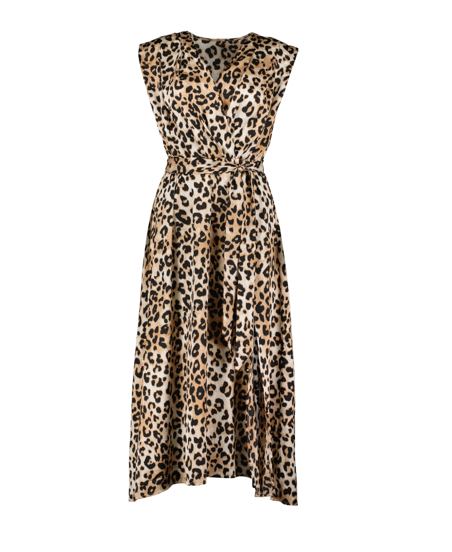 Leopard Midi Wrap Dress