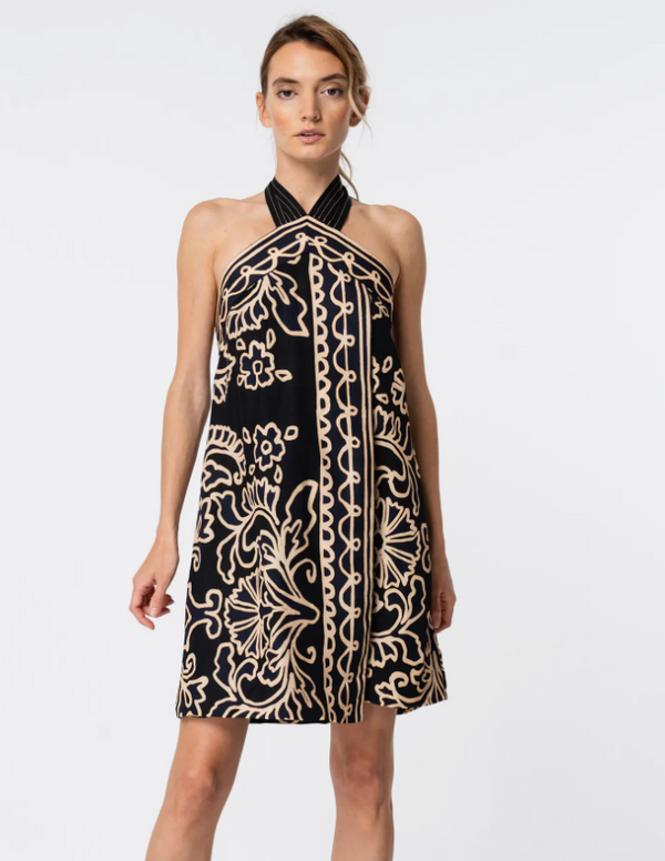 Printed Mini Halter Dress