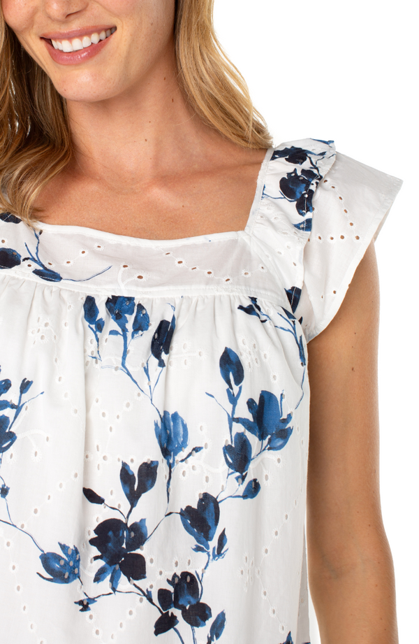 Inigo Floral Eyelet Tank