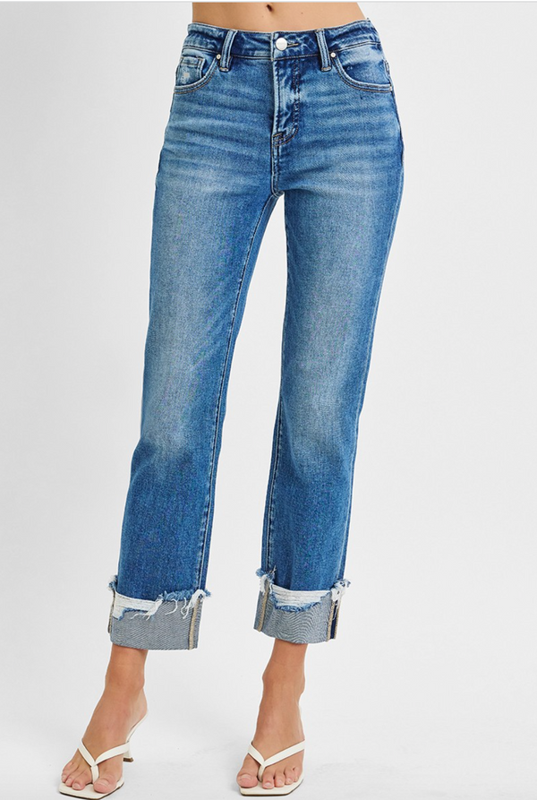Straight Cuffed Jeans
