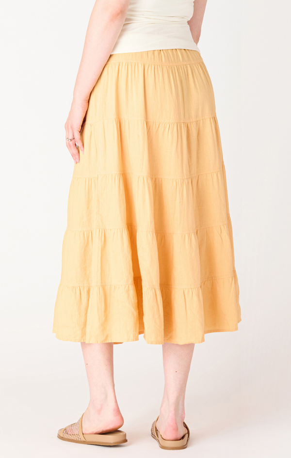 Tiered Maxi Skirt - Orange