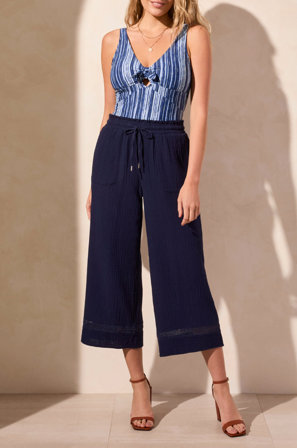 Wide Leg Gauze Capri