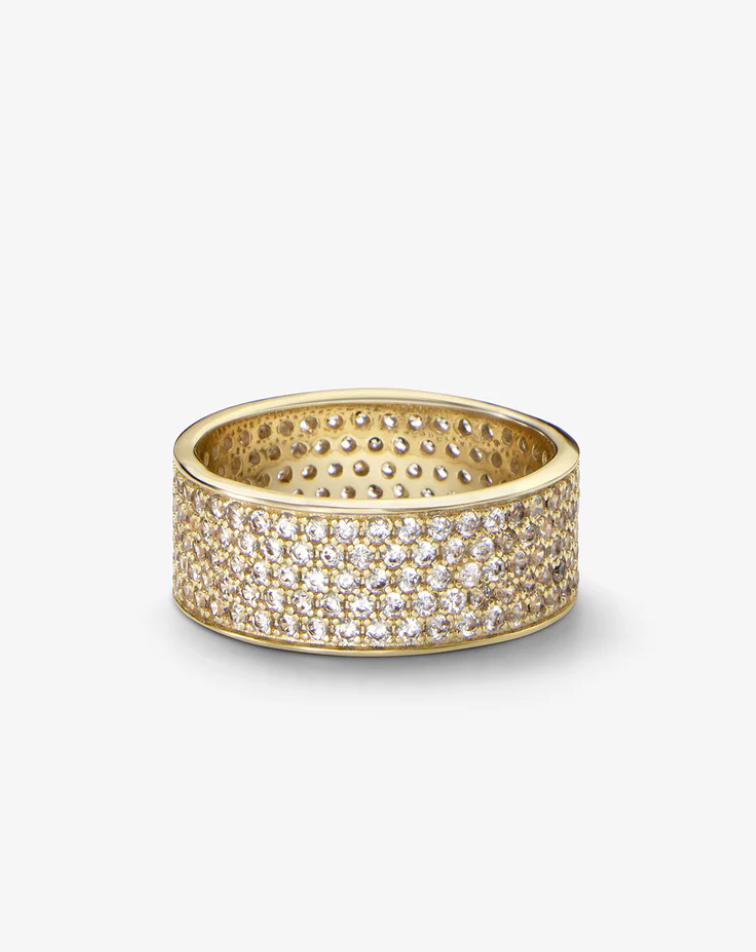 Cigar Band Pave Ring