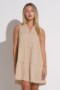 Sleeveless Sand Swing Dress