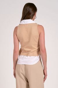 Sleeveless Layered Sweater Top