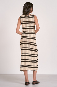 Stripe Crochet Midi Dress