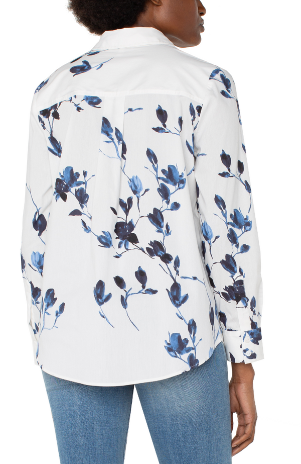 Watercolor Floral Button Down
