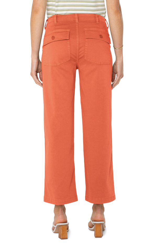 Papaya Cargo Wide Leg Crop