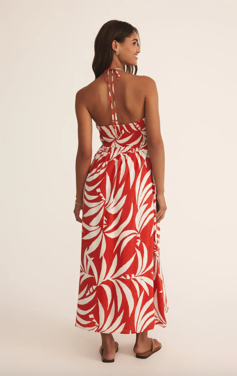 Z Supply Elodi Palm Floral Midi Dress