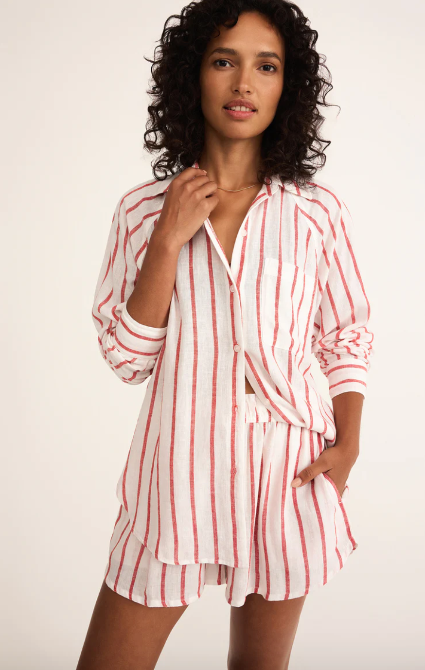 Z Supply Perfect Linen Striped Top - ZT241189S – Style Niche