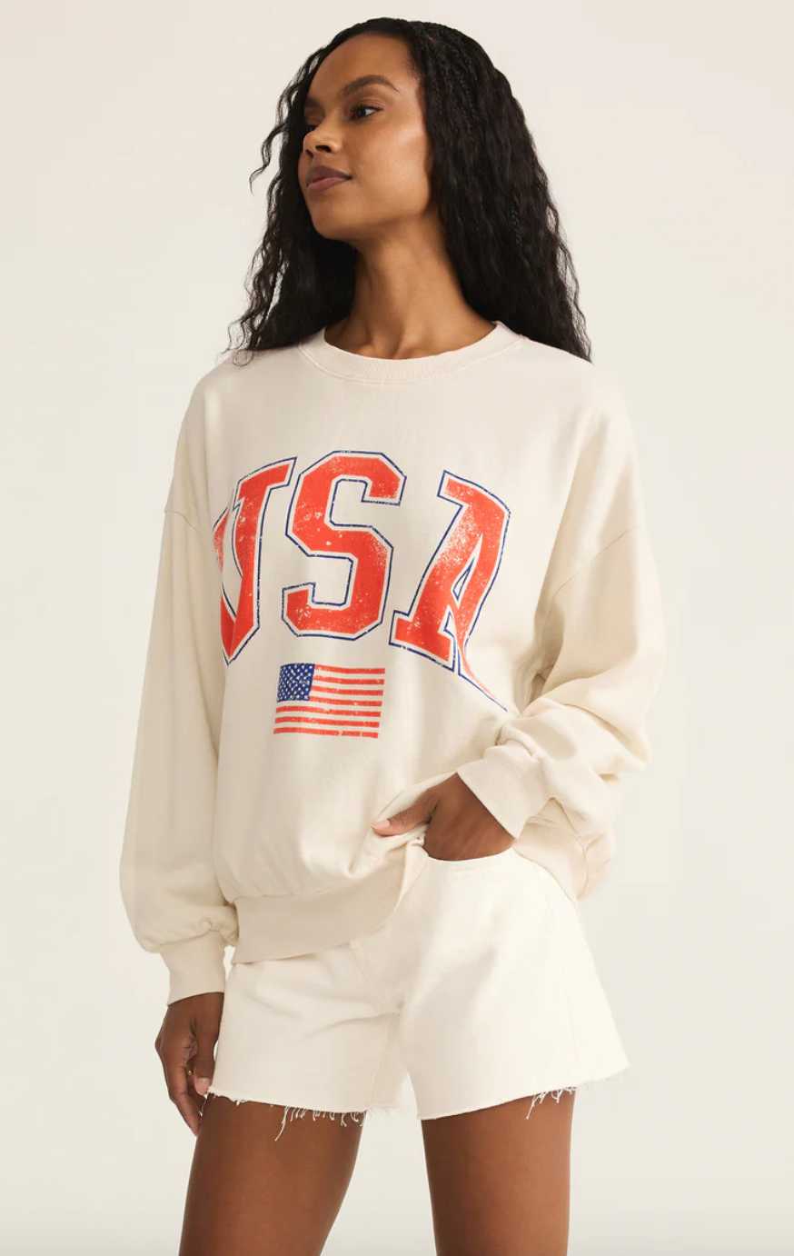 Z Supply Flag Sunday Sweatshirt