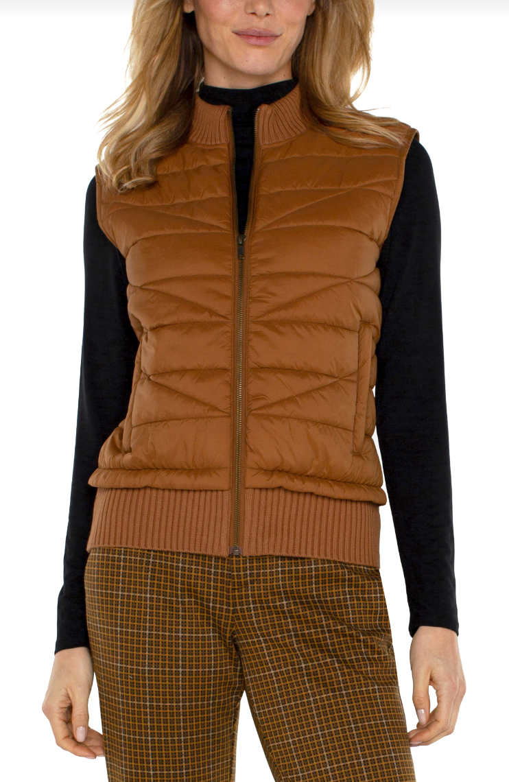 Liverpool Slvless Quilted Sweater Vest