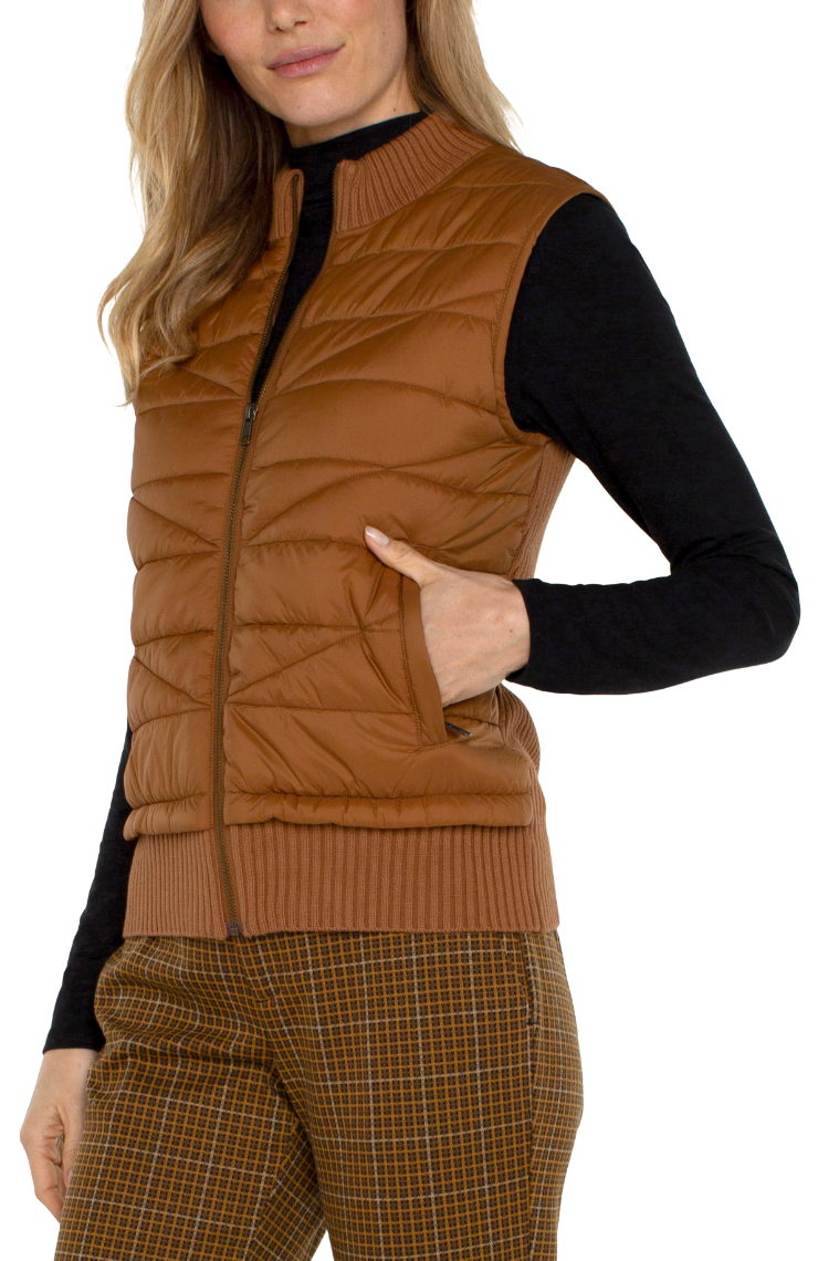 Liverpool Slvless Quilted Sweater Vest