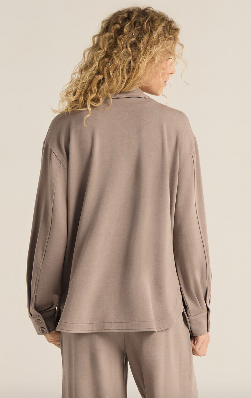 Zsup Layover Top-Taupe