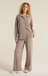 Zsup Layover Top-Taupe