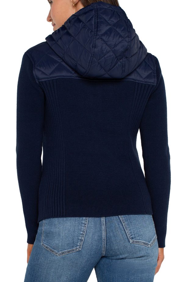 LVRP Quilted Sweater Jacket-Navy