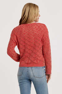 AL Colette Acid Wash Sweater-Ruby