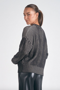 ELN Rib Ombre Sweater-Black