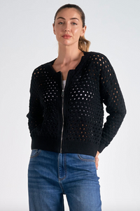 ELN Zip Sweater Cardigan