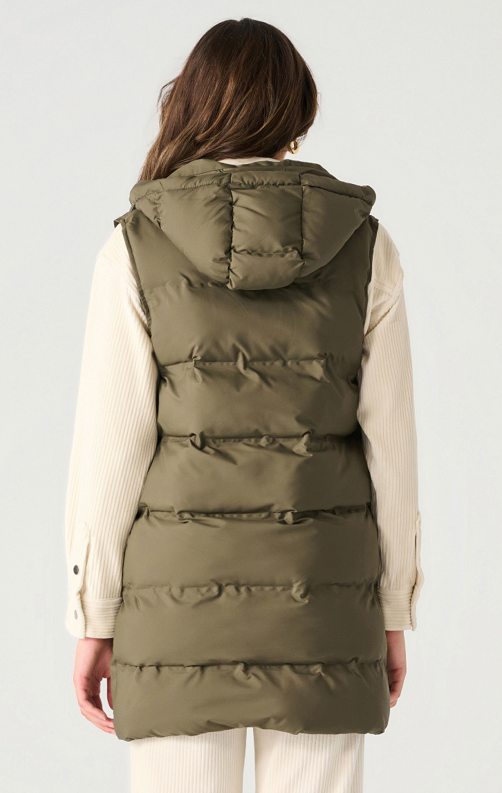 DEX Long Hooded Vest-Green